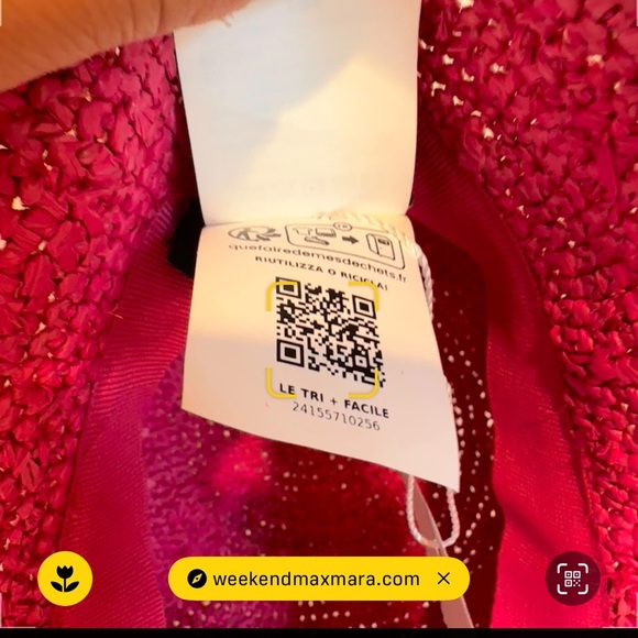 NWOT Max Mara Weekend Label-cut Logo Raffia Cloche Size: M/L Spring/ Summer Pink - Picture 11 of 11